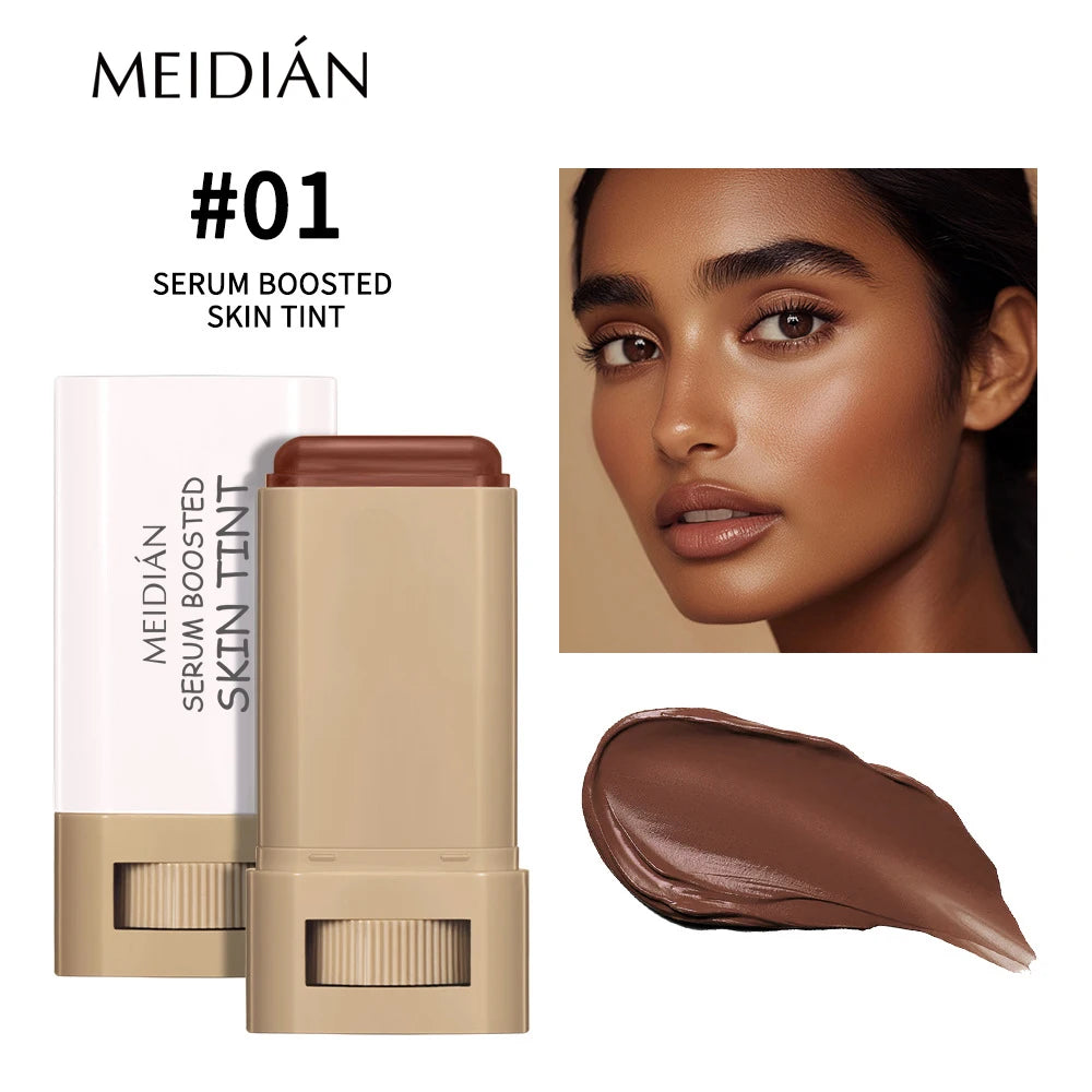 Bronze Foundation Stick Serum Boosted Skin Tint Silky Texture Moisturizing Coverage Concealer Base Even Skin Tone Makeup