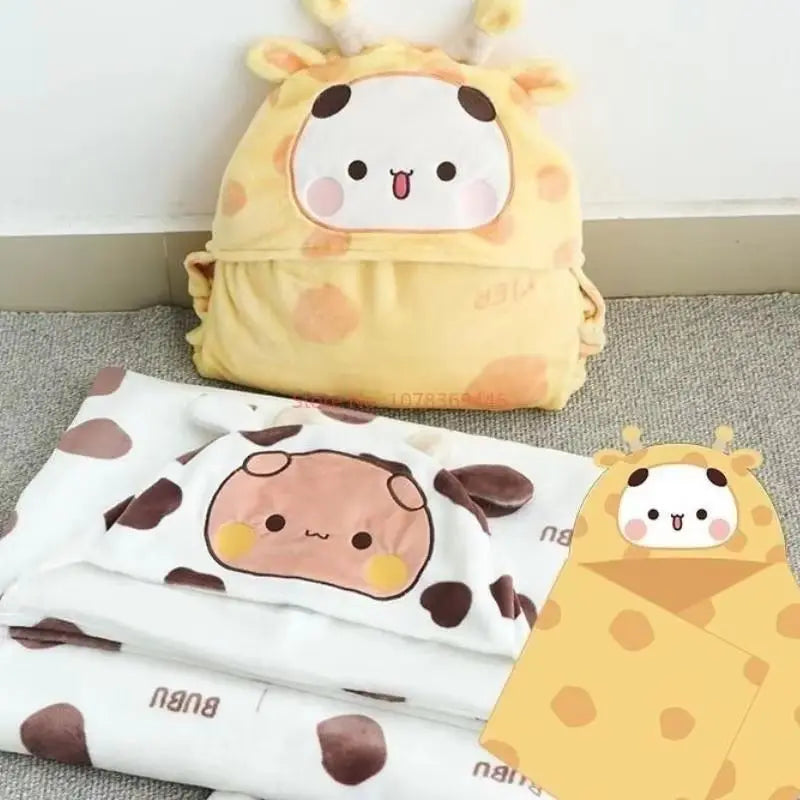 Official Original Bubu And Dudu Blanket Shawl Blanket - Panda Bubu And Yier Blanket Office, And Travel, Perfect Gift For Fans