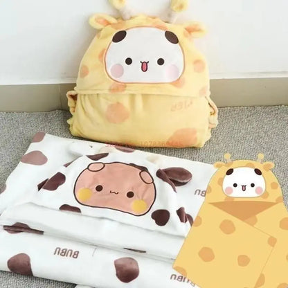 Official Original Bubu And Dudu Blanket Shawl Blanket - Panda Bubu And Yier Blanket Office, And Travel, Perfect Gift For Fans