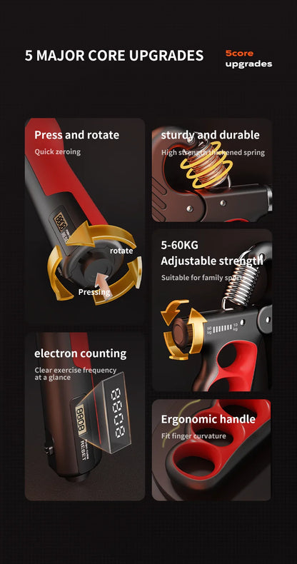 Grip Strengthener Gym Training Hand Exerciser Adjustable 5-100KG Fitness Unisex Finger Rehabilitation Training Hand Grip pesas