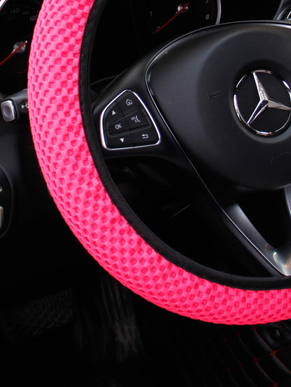 Summer Four Seasons Breathable massage comfortable mesh cloth car steering wheel cover women's car accessories black