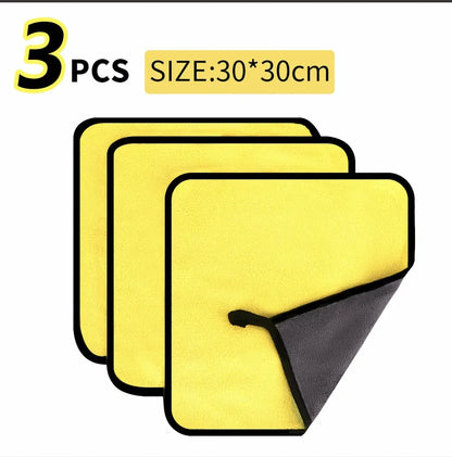 3/5/10Pcs Microfiber Car Wash Towels 30*30CM/30*60cm Double Sided Car Cleaning Drying Cloth for Car Care Kitchen Use