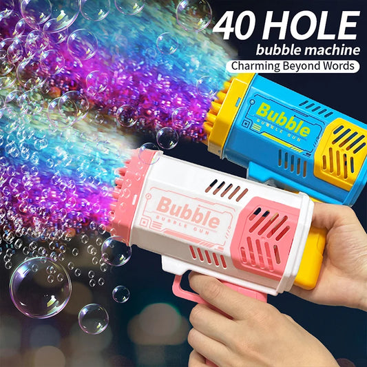 40 Hole CHILDREN'S Outdoor Toy Bubble Gun Electric Toy Blowing Bubbles (Without Bubble Water)