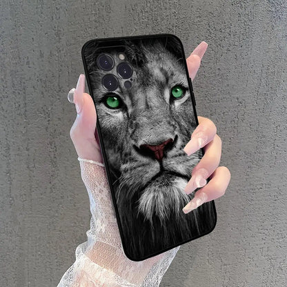 Wolf Lion Tiger Animal Phone Case For iPhone 15 14 11 12 13 Mini Pro XS Max Cover 7 8 Plus X XR Funda Shell