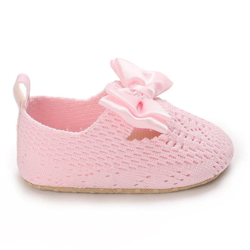 Cute Girl 0-18M Baby Shoes Pink Theme Bow Princess Shoes Spring and Autumn Soft Sole Lightweight Garden Shoes Casual Shoes