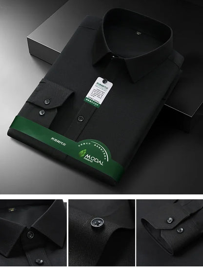 New Quality Anti-Wrinkle Men Shirt Long Sleeves Dress Shirts For Men Slim Fit Camisa Social Business Office White Shirt 5XL