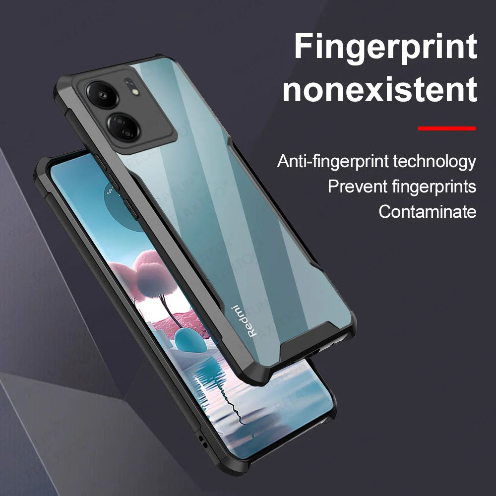 For Xiaomi Redmi 13C 14C Case Acrylic Transparent Armor Shockproof Cover Poco C65 PocoC65 Redmi13C Redmi14C 4G Protection Coque