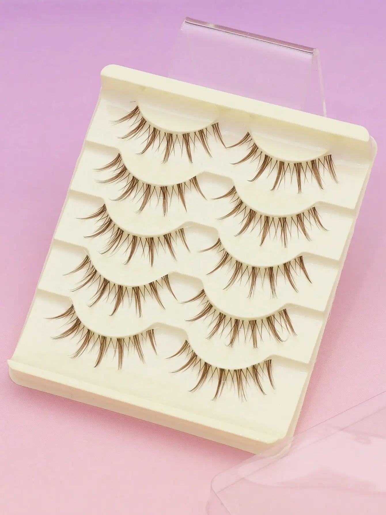 Christmas new 5 Pairs Brown Lashes 3D Mink  Natural Long False Eyelashes Dramatic Volume Fake Lashes Makeup Eyelash Extension