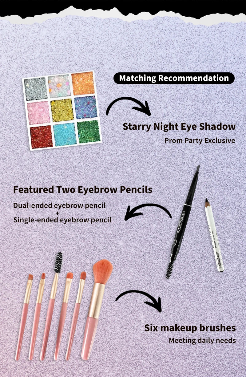 TLM Makeup Combo Kit Eye Makeup Kit Makeup Set, Portable Mini Makeup Kit, Eyebrow Pencil Eey Shadow Palette Perfect Gift