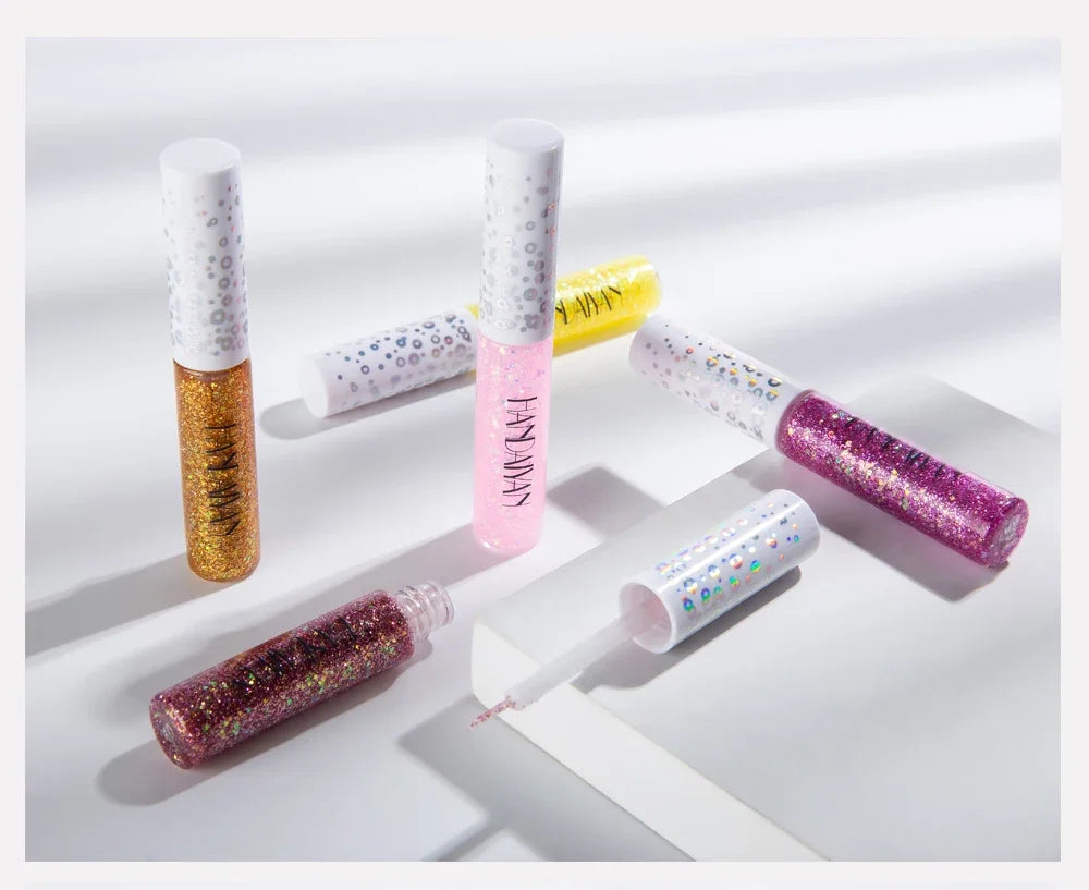 12 Color Liquid Glitter Eyeliner Pearl Shimmer Fashion Sequin Gel Waterproof Lasting Quick Dry Blue Silver Eyeliner Party Makeup