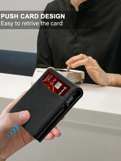 Luxury Brand Mens Wallets Money Bag RFID Bank Credit Card Holder Case Purse Carbon Fiber Leather Bifold Wallets for Men Carteras