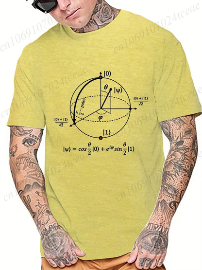 Summer Casual Men's T-Shirt Clothing Soft and Loose Round Neck Top for Men Math Physics and Science Male Short Sleeve Tees Tops
