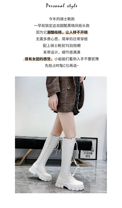 High Boots for Women 2025 New Women's Boots Fashion Womens Casual Shoes Wear-resistant Non-slip Women Platform Shoes Botas Mujer