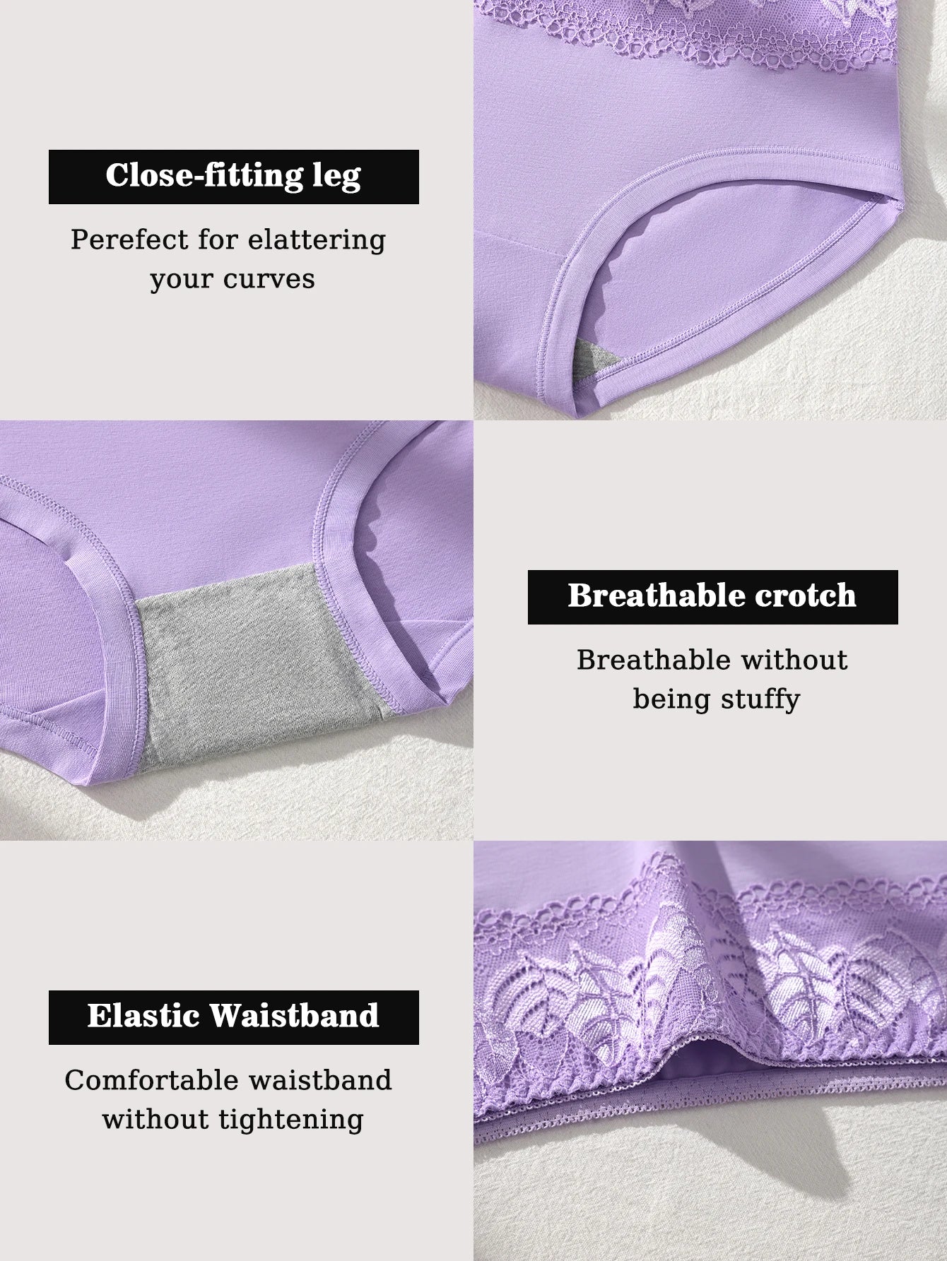 4Pcs Womens Cotton High Waist Underwear Antibacterial Tummy Control Butt Lifting Soft Breathable Oversized Briefs