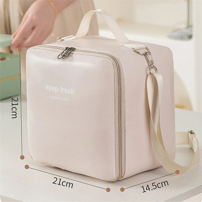 One-shoulder Bento Bag Student Lunch Box Bag Lunch Bag Office Worker Carrying Lunch Bag Thermal Insulation Bag