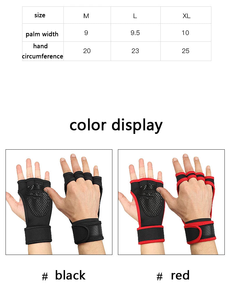 Gym Gloves for Men Women Fitness Weight Lifting Wristband Gloves Body Building Training Sports Exercise Cycling Glove Shockproof