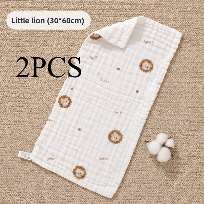 2PCS.Newborn 100% Cotton Gauze Burp Cloths—Ultra-Soft Baby Washcloths.Breathable,skin-friendly, super absorbent&easy to clean.
