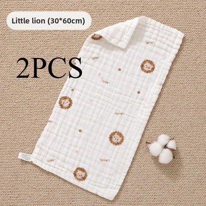 2PCS.Newborn 100% Cotton Gauze Burp Cloths—Ultra-Soft Baby Washcloths.Breathable,skin-friendly, super absorbent&easy to clean.