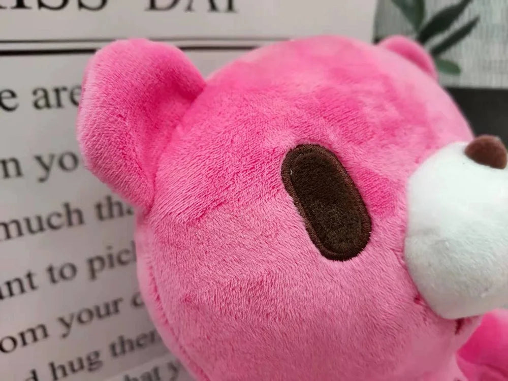 24cm Gloomy Bear Plush Toy Bloodthirsty Pink Bear Plushie Doll Animal Teddy Stuffed Toy Pillow for Kids Birthday Christmas Gift