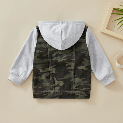 2023 Children Jackets Coat Autumn Winter Boy Suit Girl Clothes Baby Denim Hooded Outwear Outfits Toddler Kids Clothing
