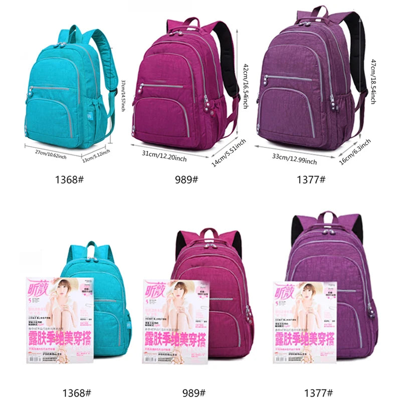 Mochila Feminina School Backpack for Teenage Girl 2025 Travel Back Packs Bag Women Nylon Waterproof Laptop Bagpack