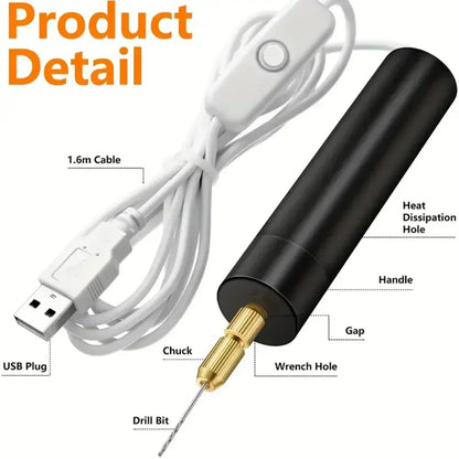 Mini Electric Drill DIY Electric USB Electric Drill Tools For Epoxy Resin Jewelry Making Wood Craft Engraving Pen Tool