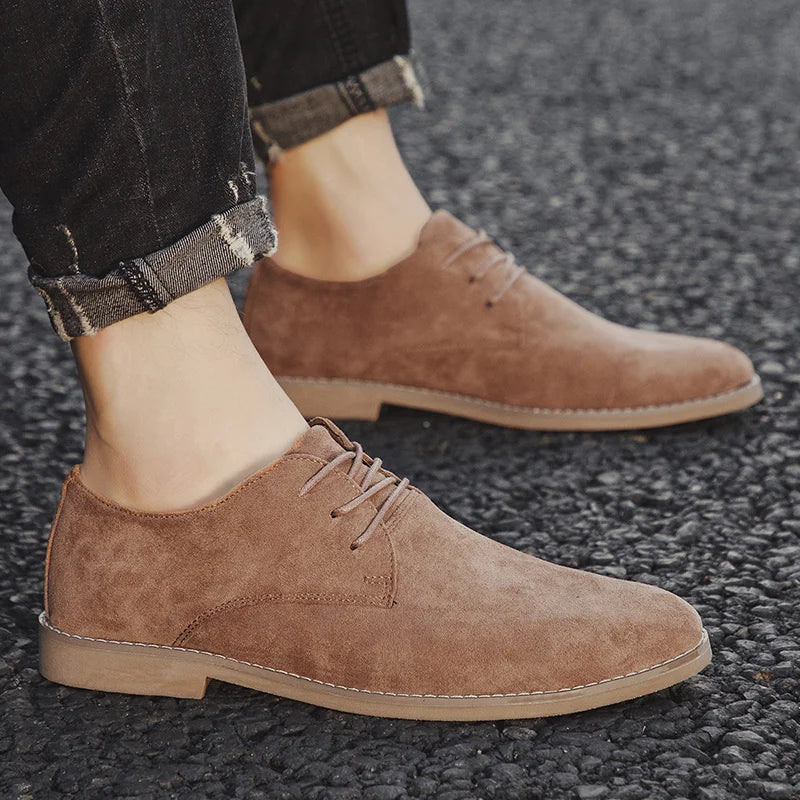 Luxury Men Derby Shoes High Quality Suede Leather Shoes for Men Business Casual Shoes Lace-Up Men Party Wedding Shoes Large Size