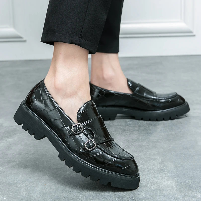 Men's Loafers Luxury Brand Leather Dress Shoes Breathable Slip-On Solid Formal Casual Shoes Handmade Designer Men Shoes Mocassin