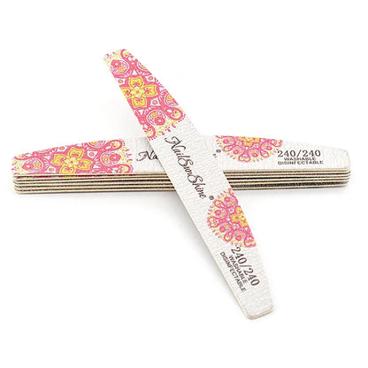 3/5pcs Lot New Nail File Flower Printed Nail Buffer Colorful Lime A Ongle 80/100/150/180/240 Professional Manicure Tools Uñas