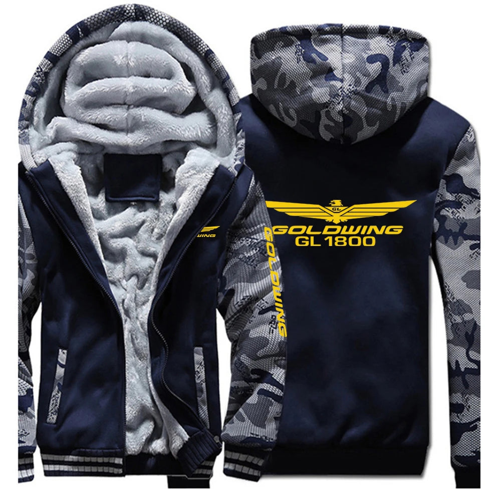 2025 Autumn And Winter Man's Goldwing GL1800 Japan Motocycles Logo Print Thickened Coat Popular Hoodies Warm Comfortable Jacket
