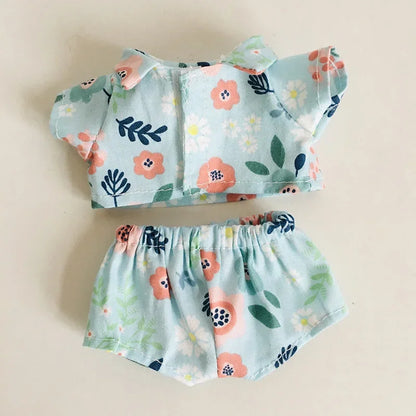 For 15/17cm 3.0 labubu doll cothes Swimsuit Beach skirt beach striped floral shirt shorts For ropa labubu outfit Decorations