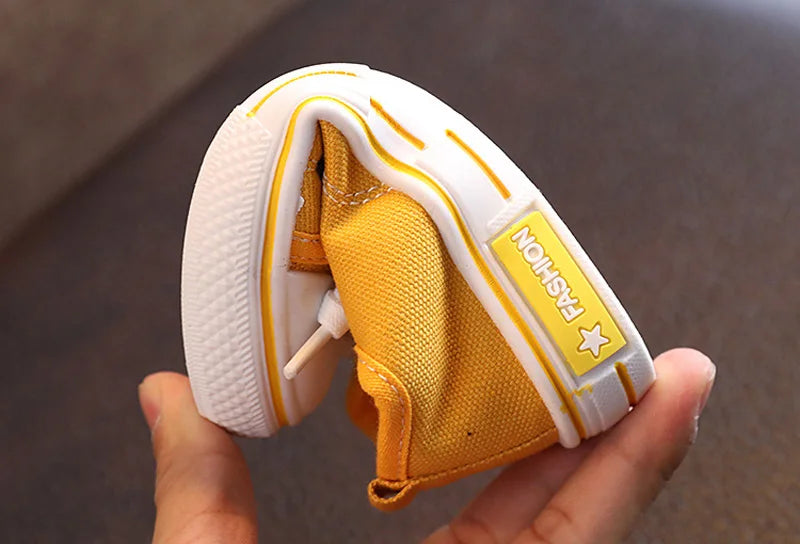 Kid Sneakers Summer Canvas Shoes For Children Fashion Anti-slip Baby Shoes Girls Boys Breathable Casual Shoes Slippers 21-32