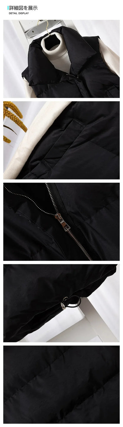 Autumn Winter Sleeveless Vest Women Keep Warm Puffer Jacket Stand Collar Harajuku Outwear Loose Fashion Padded Vest Korean Fall