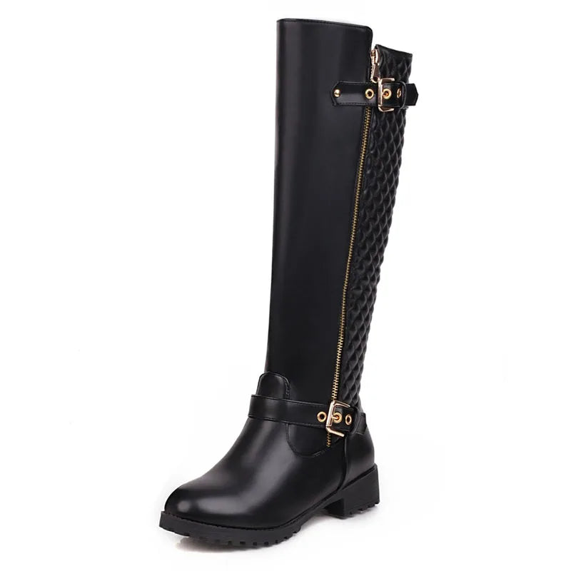 Winter Women Shoes Long Boots Sexy Woman Motorcycle Booties Custom Platform High Heels Knee High Boots Women Botas WSH5429