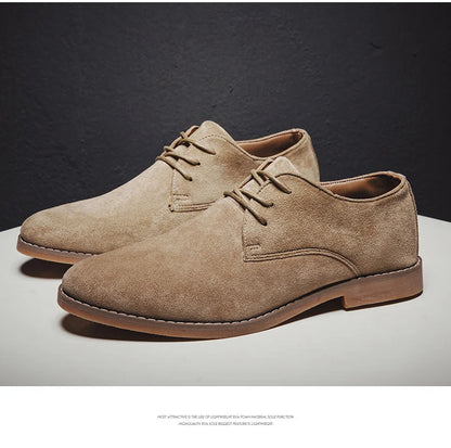 Luxury Men Derby Shoes High Quality Suede Leather Shoes for Men Business Casual Shoes Lace-Up Men Party Wedding Shoes Large Size