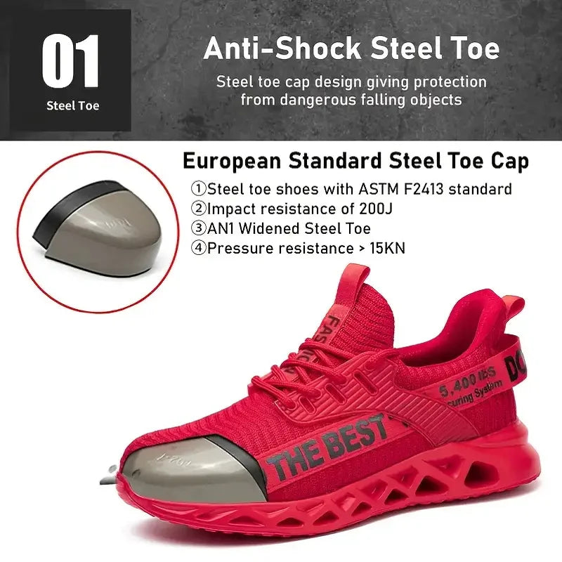 Anti-puncture Safety Shoes With Steel Toe Work Shoes Men Women Lightweight Safety Work Boots Breathable Sport Safety Shoes Unise