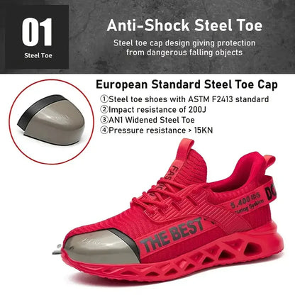 Anti-puncture Safety Shoes With Steel Toe Work Shoes Men Women Lightweight Safety Work Boots Breathable Sport Safety Shoes Unise