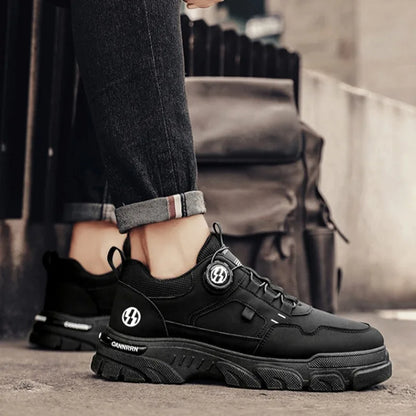 Sneakers Man Spring Trend Hot Sale Comfort Soft Soled Casual Shoes for Fashion Rotating Button Male Work Boots Zapatillas Hombre
