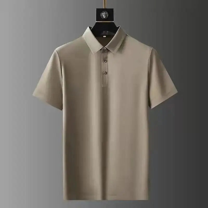 Men Sets Turn Down Collar Shirts Short Sleeve T Shirts Knee Length Straight Pants Two Pieces Loose Fit Summer Solid Casual
