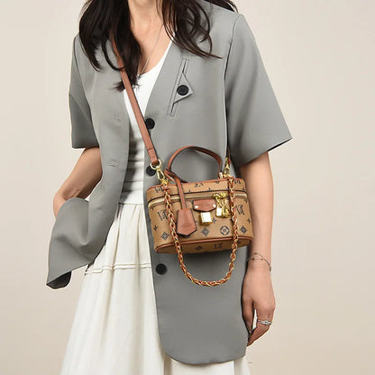 Structured Box Bucket Bag for Women Minimalist Crossbody Purse Elegant Shoulder Hand