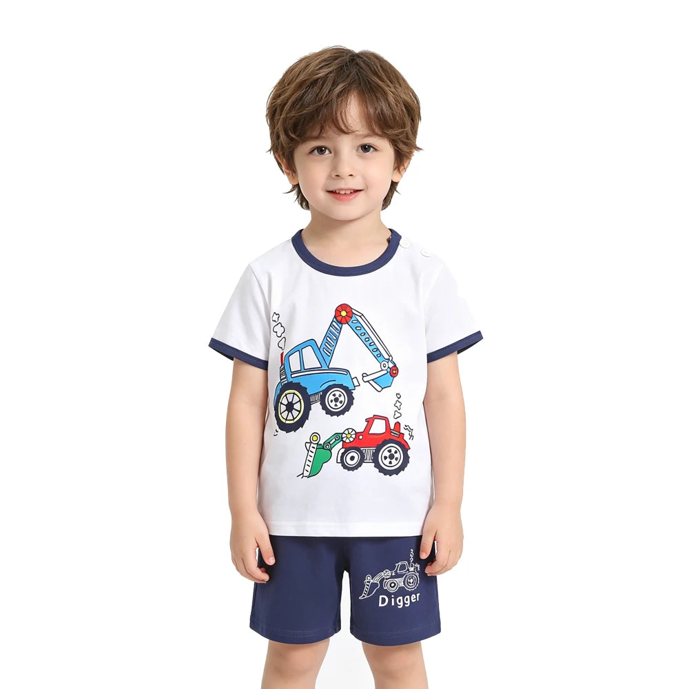 Kids Clothes Set Baby Boy/Girl T-Shirt + Shorts Summer Clothing Cotton Cartoon Casual Boys Tracksuit Children Baby Clothes Set