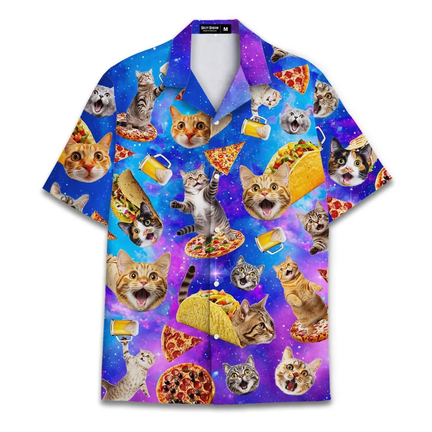 Funny Animal Pizza Hawaiian Shirts Men Women Youth  Music Raccoon Shirt Button Down Space Party Shirt 2025 Vacation Aloha Shirt