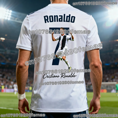 2026 New Ronaldo #7 3D Print Soccer Football T Shirt Men Women Boys Girls Training Top Comfortable Casual Sportswear