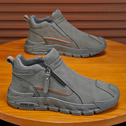 Men's High-Cut Casual Sports Shoes Anti-Slip Wear-Resistant Ankle Boots Outdoor Workwear Footwear for Comfortable Walking