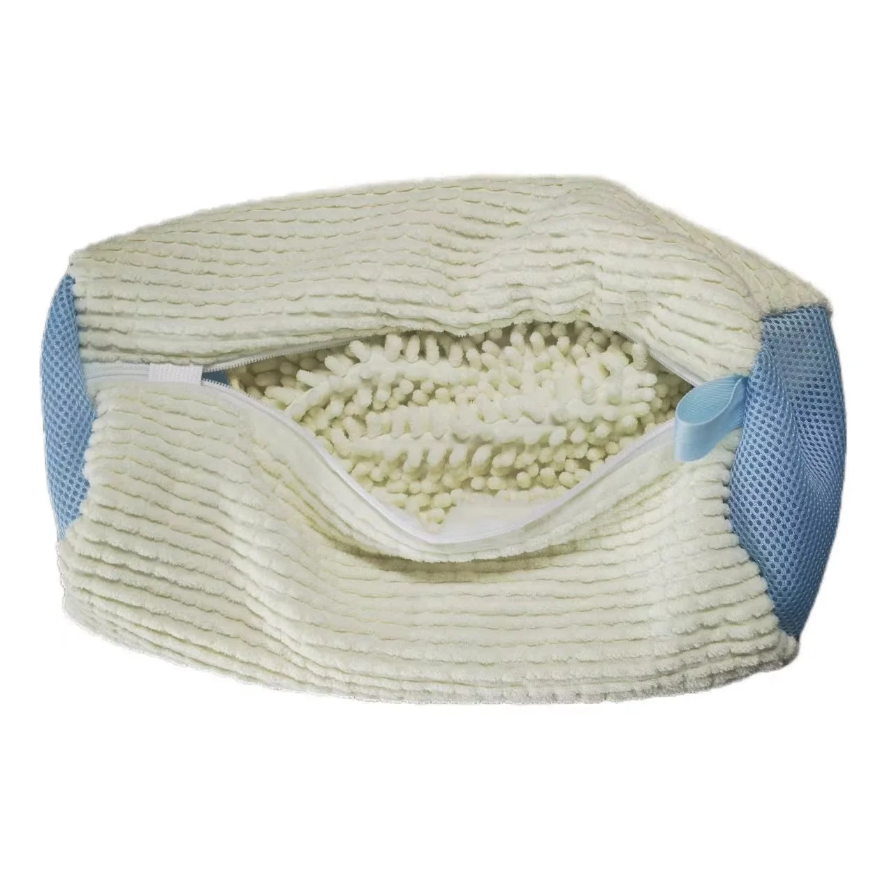 Fluffy Fiber Shoe Washing Bag 360° Surround Cleaning Reusable Durable Machine-Washable Laundry Bag with Zipper Closure (1pc)