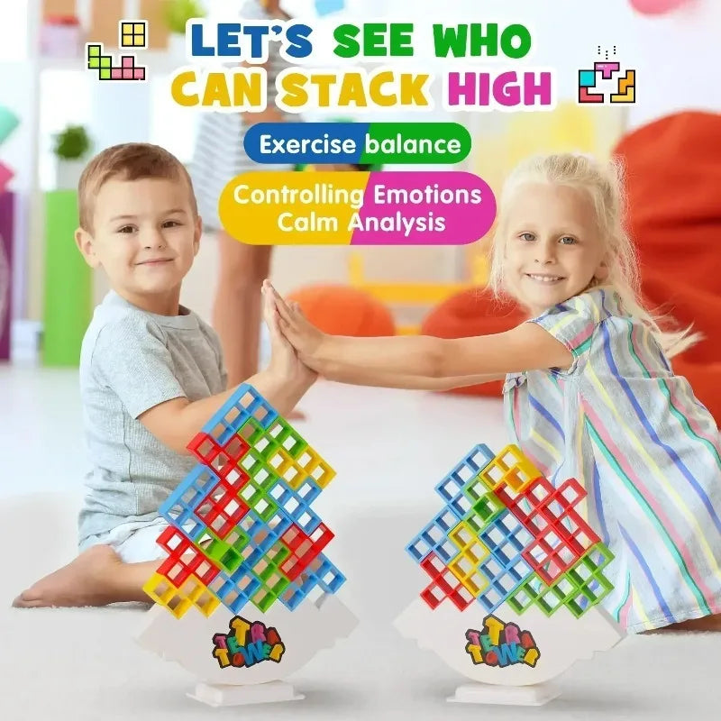 Jigsaw Building Block Toys, Fun Balance Stacking Games, Construction Board Games Russian Building Block Children's Tabletop Toys
