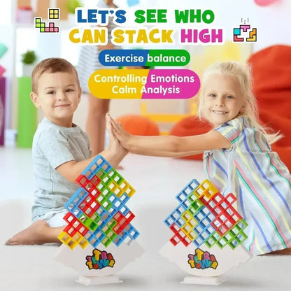 Jigsaw Building Block Toys, Fun Balance Stacking Games, Construction Board Games Russian Building Block Children's Tabletop Toys
