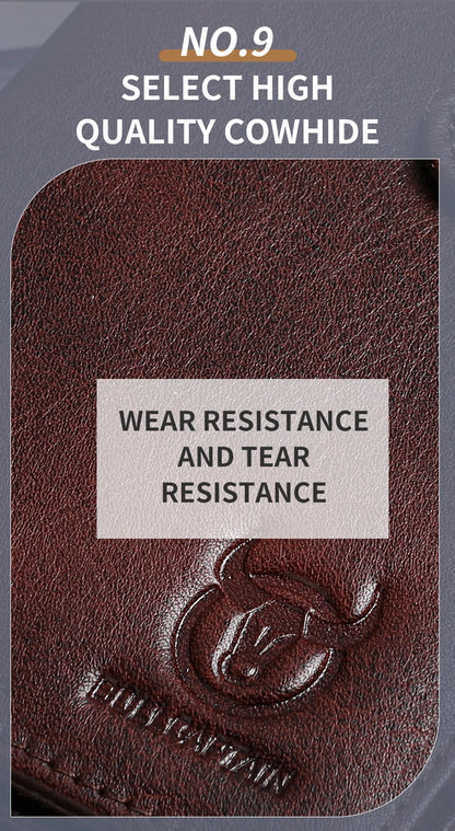 BULLCAPTAIN Men Long Wallet Clutch Bag Credit Card Holder Purses Carteras Billetera Hombre Leather Money Portfe Carte