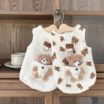 Autumn Winter Cat Fashion Designer Vest Pet Cute Cartoon Soft Shirt Small Dog Harness Chihuahua Poodle Yorkshire Puppy Clothes