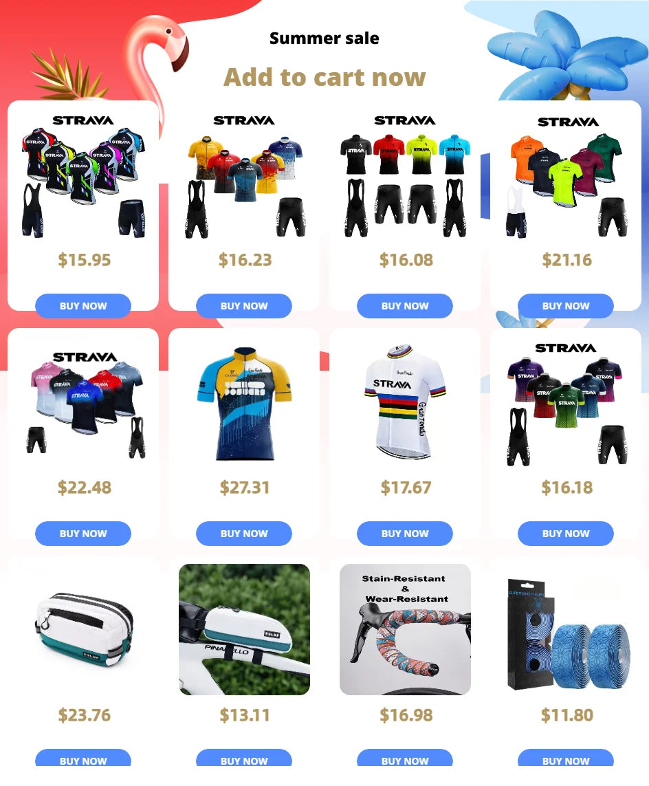 Strava Men's Cycling Outfit Bicycle Shorts Road Bike Sports Set Mountain Cycle Jersey Breathable Summer Clothing Pro Uniform